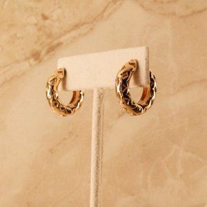 SOLD Vintage Gold Huggie Hoop Earrings